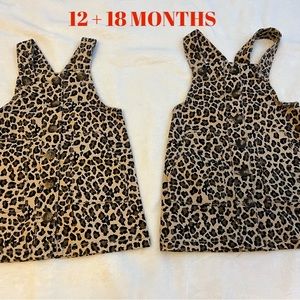 12 & 18 month girls leopard Jean dress
